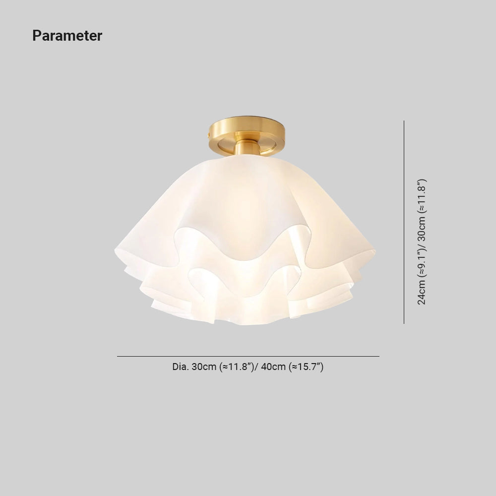 Floral Pleated Ceiling Light For Living And Dining Rooms