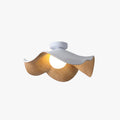 Wood Grain Ceiling Light With Black And White Finish