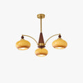 Victorian Style Chandelier Cluster In Wood And Brass
