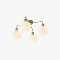 Rippled Glass Globe Ceiling Light With Sculptural Arms
