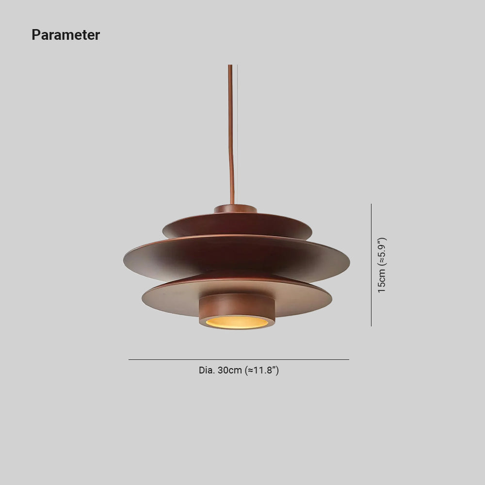 Walnut Mid Century Pendant Light With Glare Free Lighting
