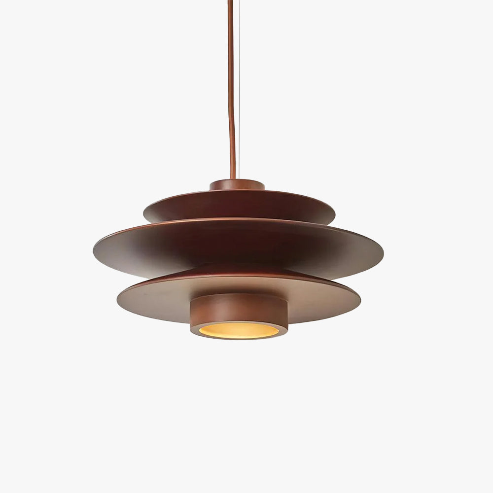 Walnut Mid Century Pendant Light With Glare Free Lighting