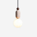 Glass And Travertine Pendant Lamp For Ambient Light