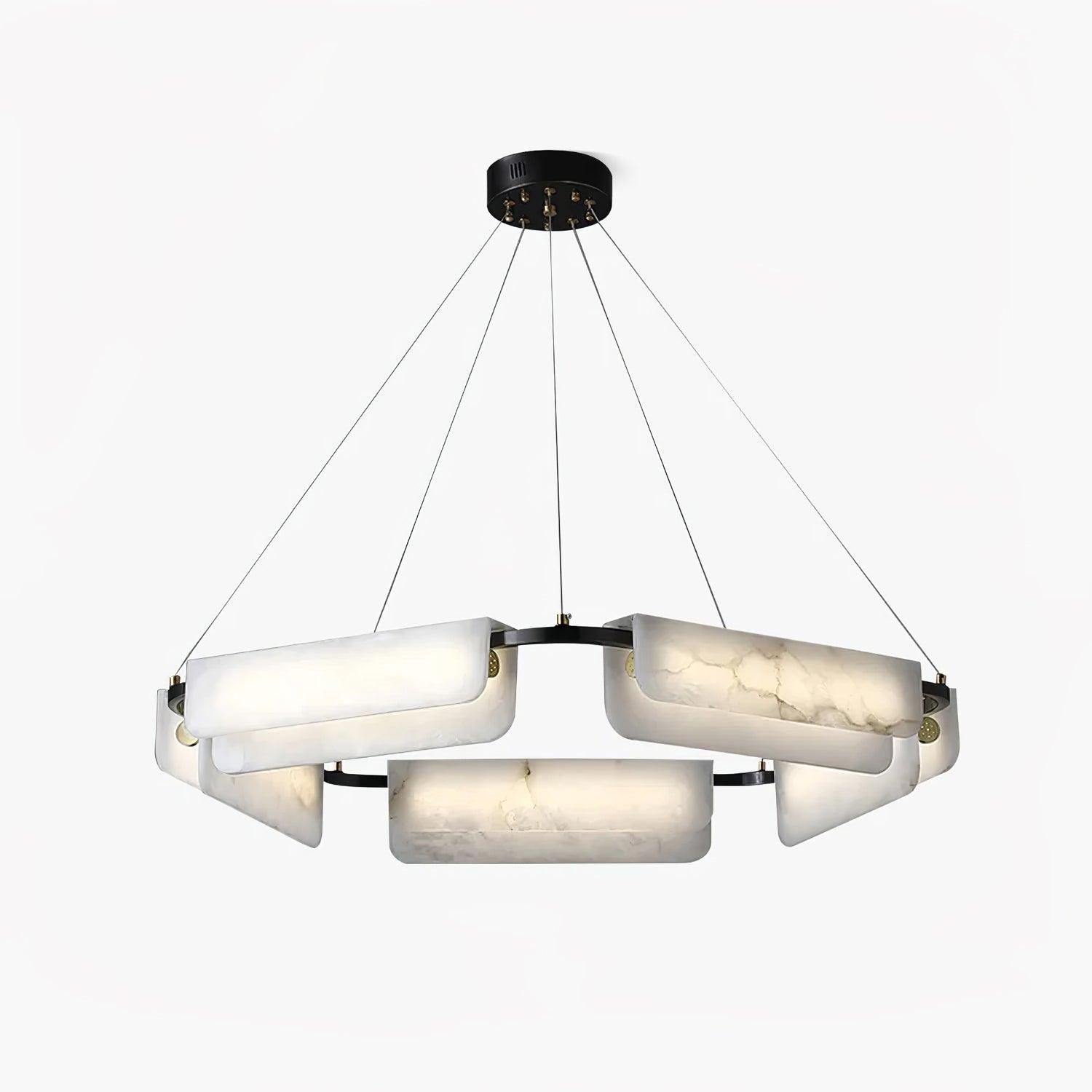 Brass Alabaster Pendant Light With Subtle Warm Glow