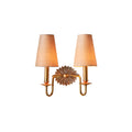 Violet Floral Wall Lamp With Brass Backplate Fabric Shade