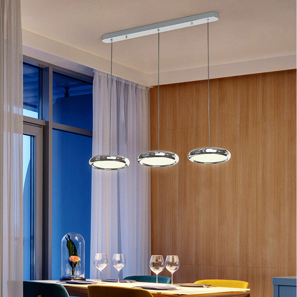 Minimalist Circular Metal Pendant Light With Acrylic Shade