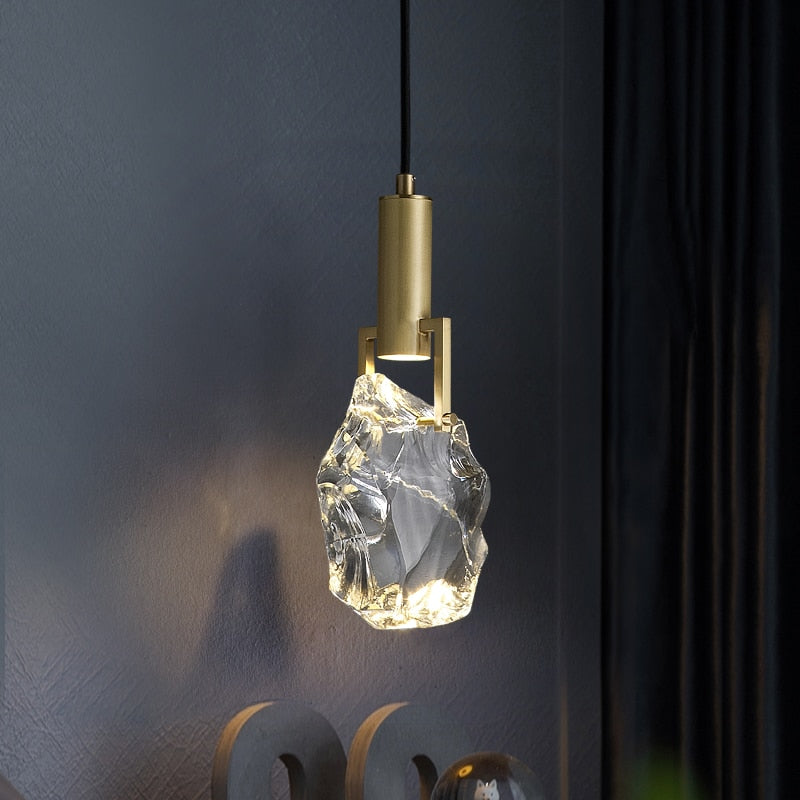 Brass Pendant Light With Crystal Accents Elegant Ambience