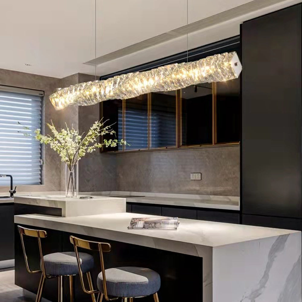 Suspension Cristal Argent Et Or En Acier Inoxydable Pour Éclairage
