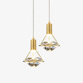 Elegant Brass Crystal Pendant Lamp With Integrated Led