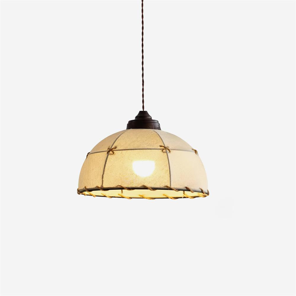 Pendant Light With Fabric Dome Shade For Soft Glow