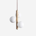 Warm Glow Vertical Travertine Glass Pendant Lamp