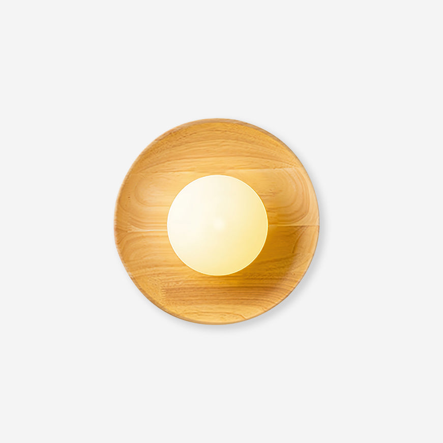 Walnut Wood Wall Lamp With Glass Shade, Dimmable G9 Socket