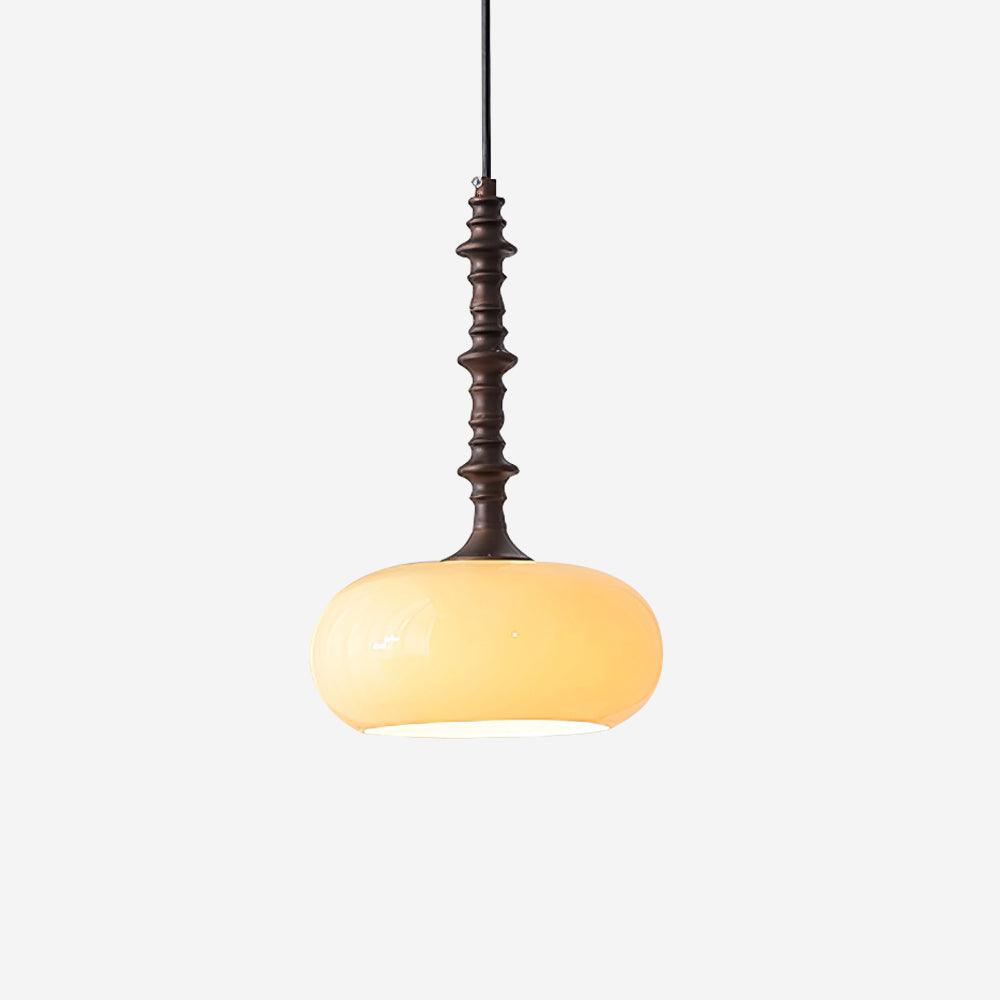Vintage Brown Glass Pendant Lamp Dimmable White Shade