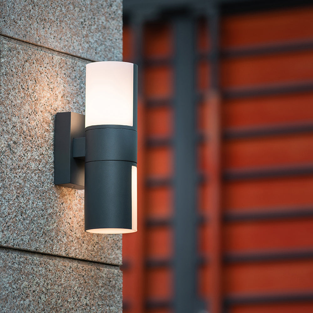 Rotatable Outdoor Wall Light Cylindrical Metal Black And White IP65