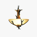 Wood And Glass Pendant Light With Warm Glow