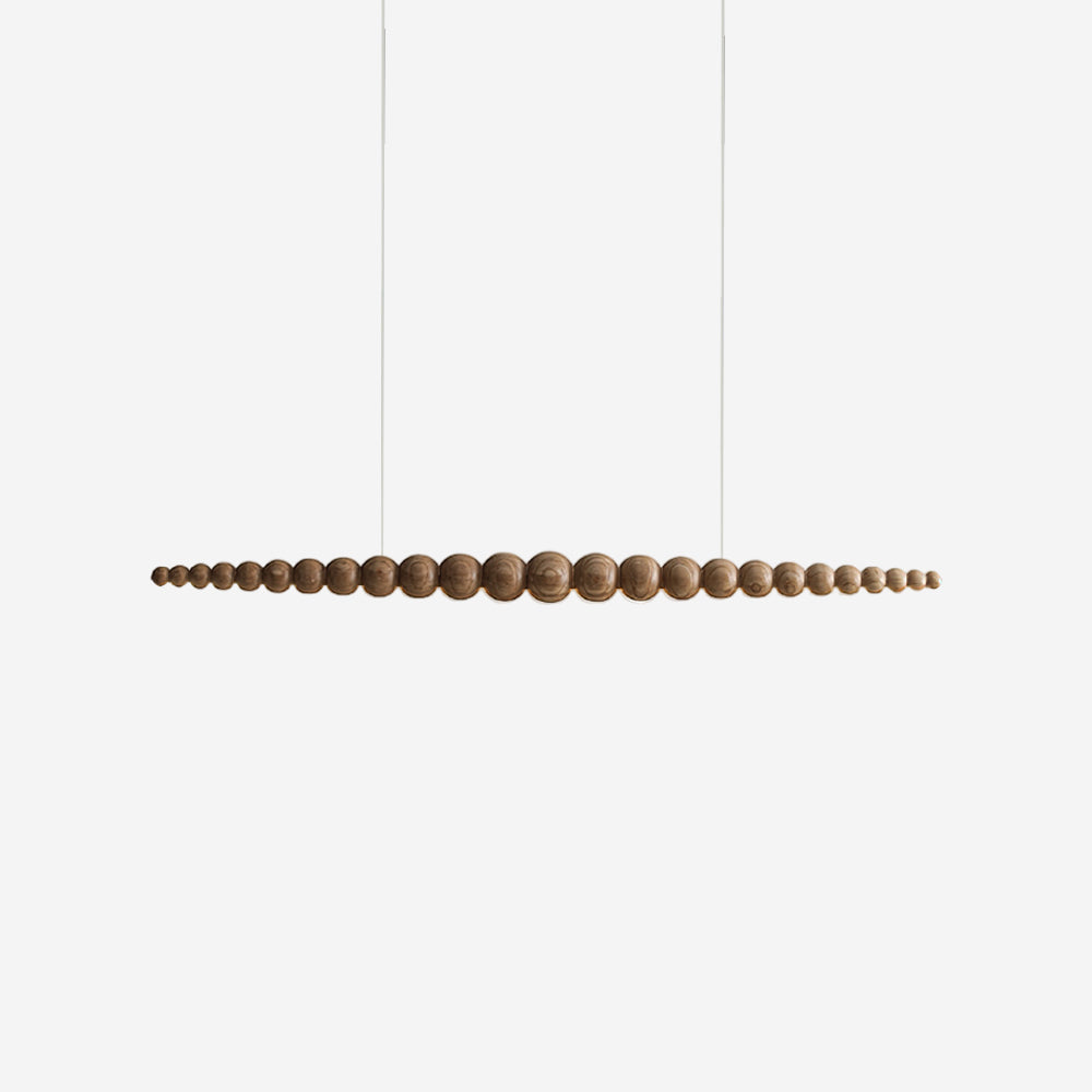 Beaded Wooden Sphere Chandelier With Matte Black Accents
