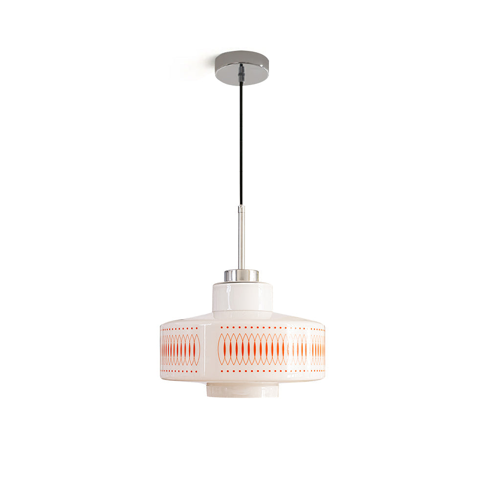 Geometric Mid Century Glass Pendant Light With Warm Glow