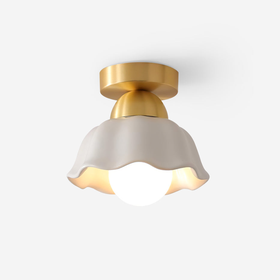 Dimmable Brass And White Wall Or Ceiling Light With E14 Socket