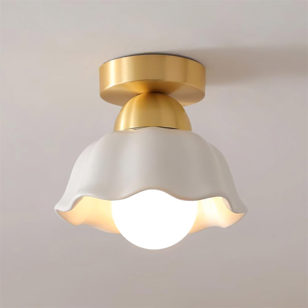 Dimmable Brass And White Wall Or Ceiling Light With E14 Socket