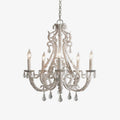Crystal Bead Pendant Chandelier With Candle Holder