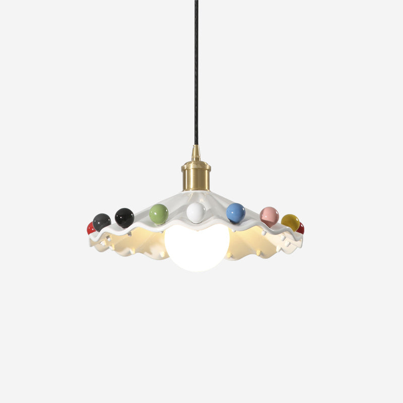 Curved Ceramic Shade Pendant Light For Cozy Glow