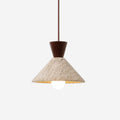 Elegant Wood Travertine Pendant Light