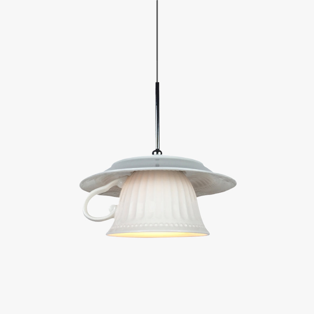 Nordic Tea Cup Ceramic Pendant Light For Ambient Living Room