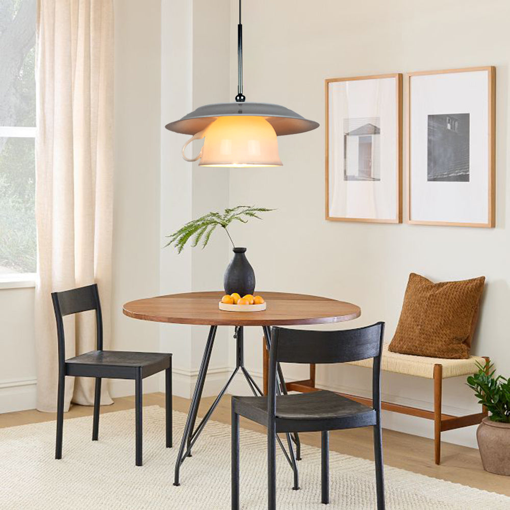 Modern Ceramic Cup Pendant Light For Living Rooms