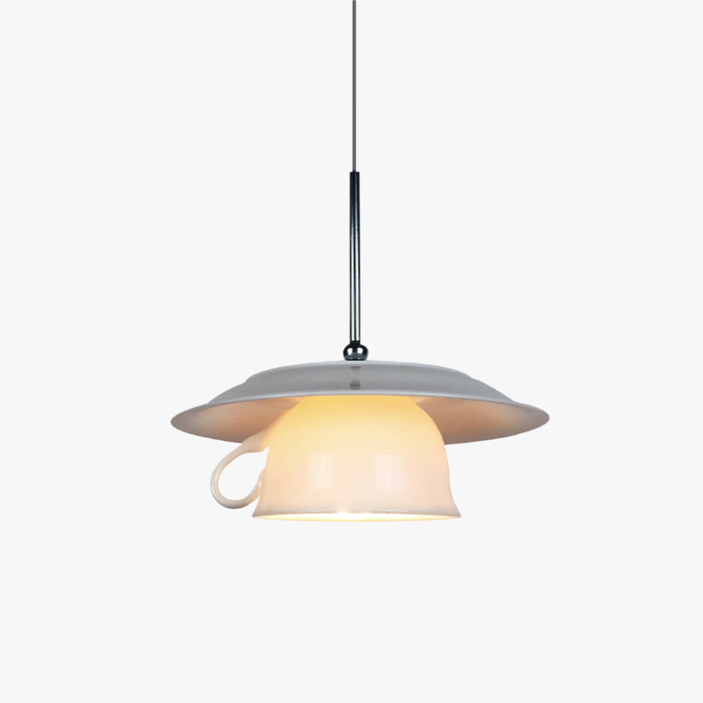 Modern Ceramic Cup Pendant Light For Living Rooms