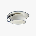 Ceramic Cup Flush Mount Ceiling Light For Bedroom And Living Room