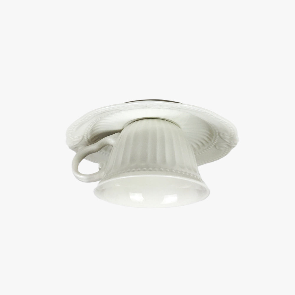 Ceramic Teacup Flush Mount Ceiling Light For Bedroom