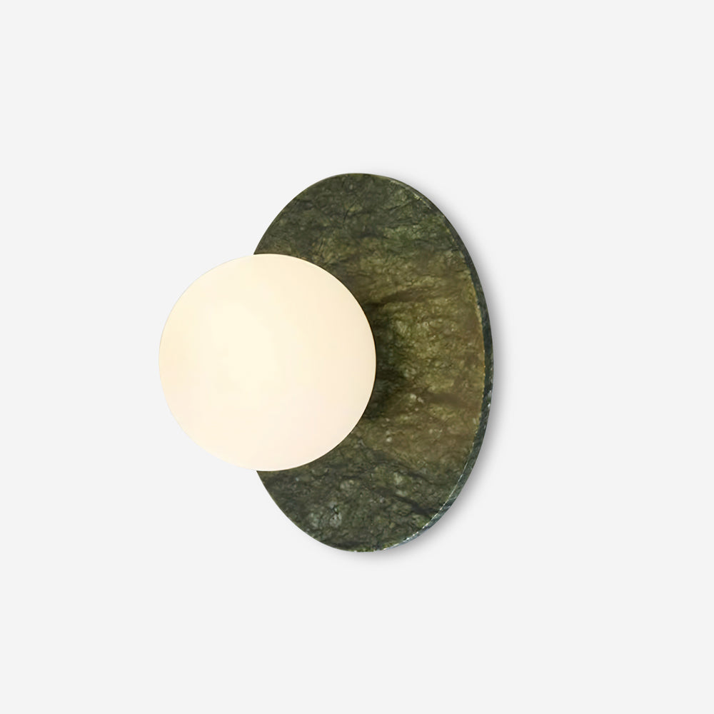 Green Marble Globe Wall Light With Frosted Glass