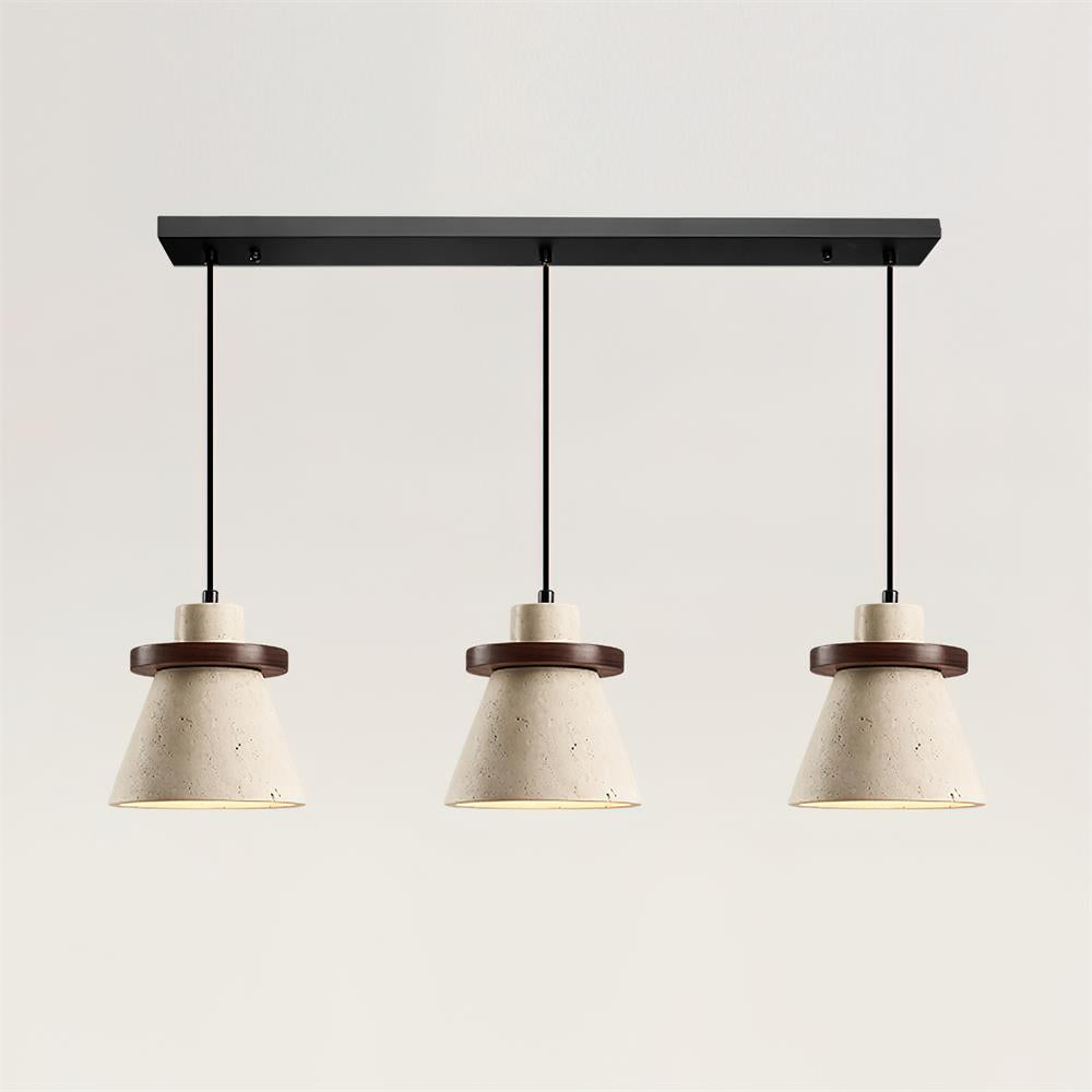 Travertine Pendant Light With Warm Glow