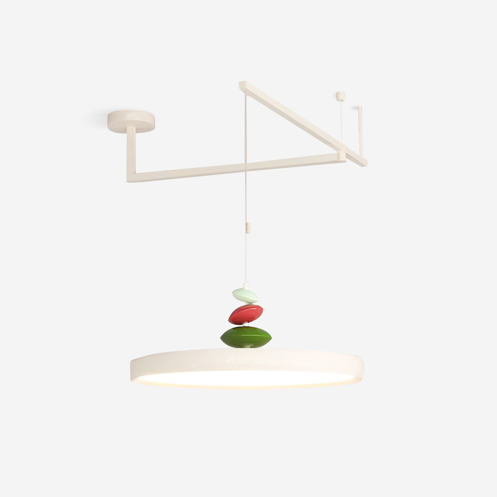 Metal Pendant Lamp With Round Acrylic Shade For Modern Decor