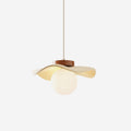 Glass And Metal Pendant Lamp With Wavy Shade Minimalist