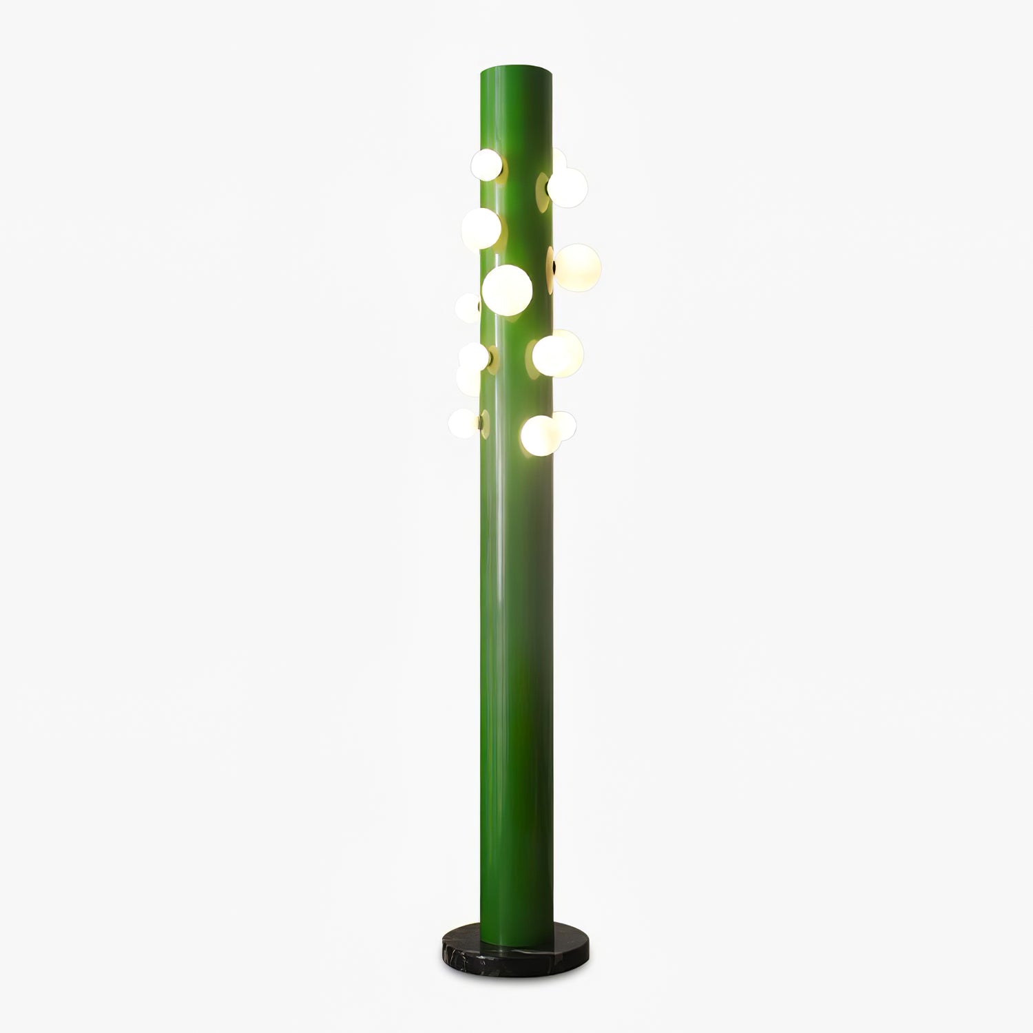 Marble Floor Lamp With Glass And Metal Base For Indoor Lighting