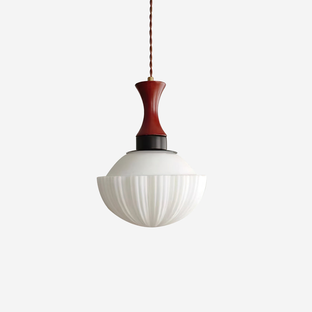 Walnut Glass Pendant Light With Dimmer Compatibility