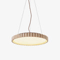 Travertine Circular Pendant Light With Warm Glow
