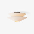 Linen Double Cone Ceiling Light With Sculptural Silhouette