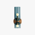 Elegant Cylindrical Glass Wall Sconce In Blue Grey Or Milky White
