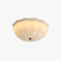 Elegant Glass And Metal LED Flush Mount Ceiling Light For Bedroom