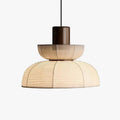 Paper And Fabric Pendant Light With Ambient Glow