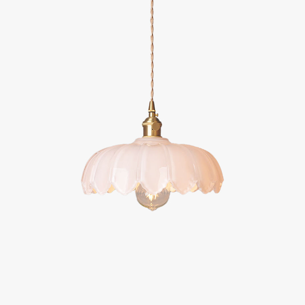 Retro Led Pendant Light With Colorful Glass Flower