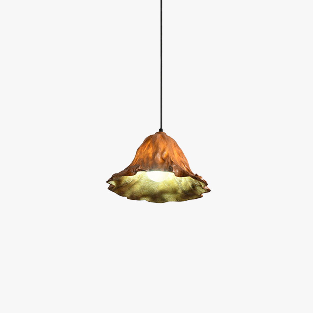Pendant Light With Resin Lotus Leaf Design For Living Room