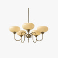 Vintage LED Glass and Metal Chandelier for Living Room