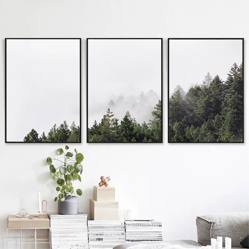 Ensemble de 3 Toiles Arbres – Impression HD Nature Apaisante
