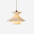 Minimalist Scalloped Fabric Pendant Lamp With Soft Lighting