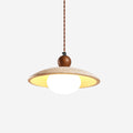 Travertine Pendant Light With Wooden Accent