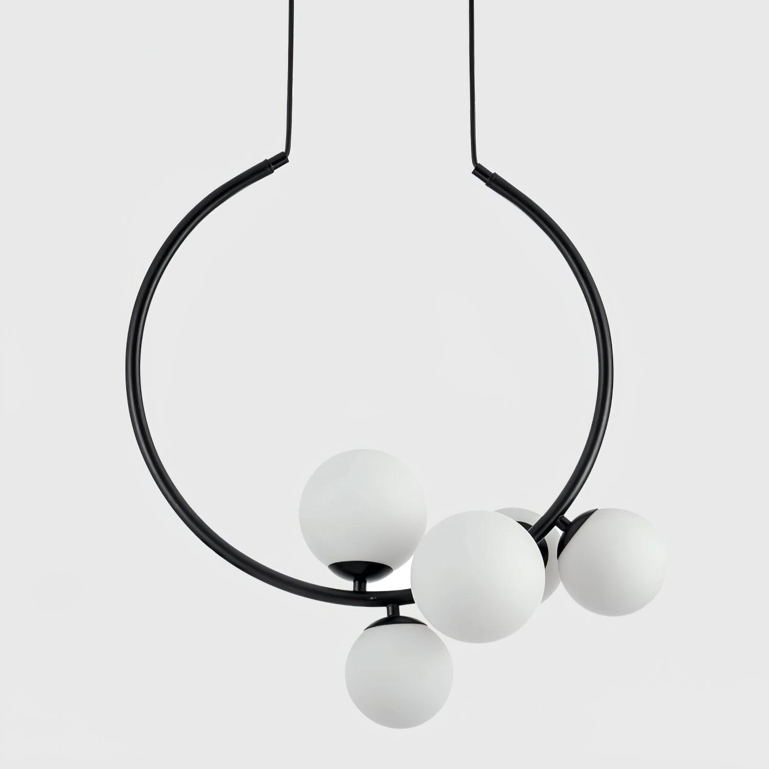 Glass Pendant Light With Metal Frame For Warm Ambient Glow
