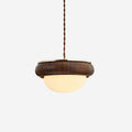 Suspension Anneau Bois et Verre Pour Éclairage Intérieur Élégant